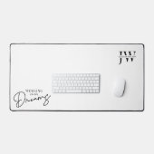 ミニマル白黒イニシャルが夢を描く デスクマット (キーボード&マウス)