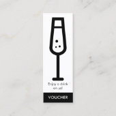 ミニマル白黒イベント無料ドリンク券 スキニー名刺 (正面)