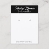 ミニマル白黒イヤリングディスプレイQRコードバス 名刺 (正面)