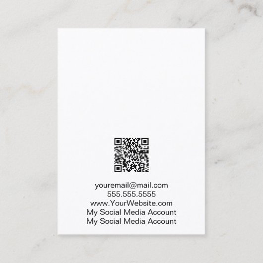 ミニマル白黒イヤリングディスプレイQRコードバス 名刺 (裏面)