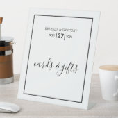 ミニマル白黒ウェディングカード&ギフト 台座サイン (インサイチュ)