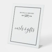 ミニマル白黒ウェディングカード&ギフト 台座サイン (正面)