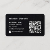 ミニマル白黒エレガントはさみ美容師 名刺 (裏面)