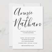 ミニマル白黒エレガントウェディング招待状 (正面)