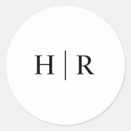 ミニマル白黒エレガントクラシックモノグラム ラウンドシール