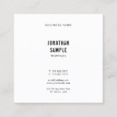 ミニマル白黒エレガントモダンシンプル平野 スクエア名刺 (裏面)