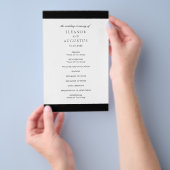 ミニマル白黒エレガント予算結婚式 プログラム チラシ (ハンドル)