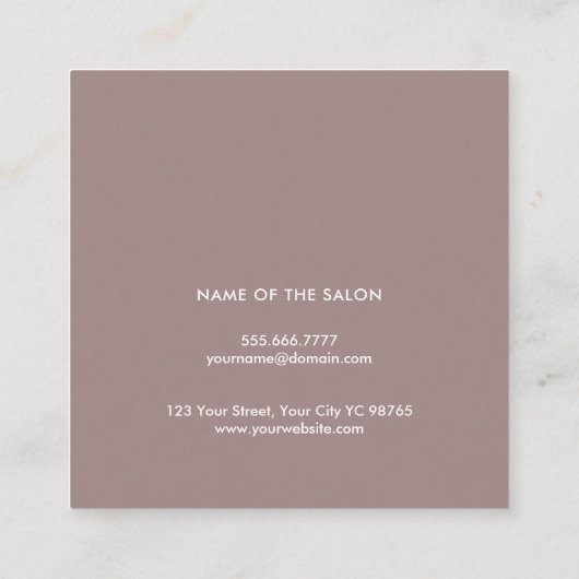 ミニマル白黒エレガント金ゴールドボビーピンヘアピン スクエア名刺 (裏面)