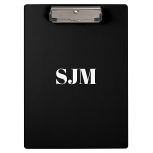ミニマル白黒カスタムモノグラム名 クリップボード