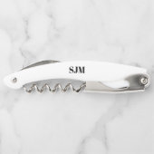 ミニマル白黒カスタムモノグラム名 ソムリエナイフ (裏面)