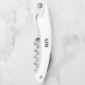 ミニマル白黒カスタムモノグラム名 ソムリエナイフ (正面)