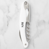 ミニマル白黒カスタムモノグラム名 ソムリエナイフ (裏面)