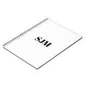 ミニマル白黒カスタムモノグラム名 ノートブック (左側)