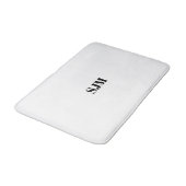 ミニマル白黒カスタムモノグラム名 バスマット (アングル)