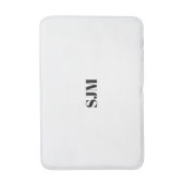 ミニマル白黒カスタムモノグラム名 バスマット (正面縦)