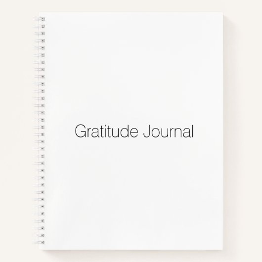 ミニマル白黒カスタム感謝ジャーナル ノートブック (正面)