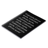 ミニマル白黒カスタム文字句モノグラム ノートブック (左側)