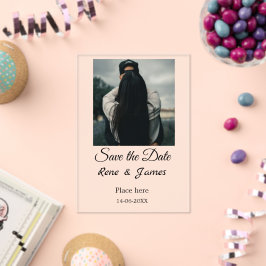 ミニマル白黒クラシックエレガント救の アクリル招待状