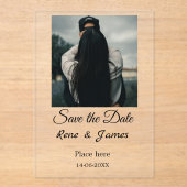 ミニマル白黒クラシックエレガント救の アクリル招待状 (正面)