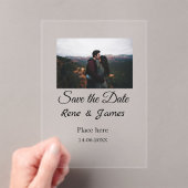 ミニマル白黒クラシックエレガント救の アクリル招待状 (インサイチュ (ポータブル))