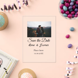 ミニマル白黒クラシックエレガント救の アクリル招待状