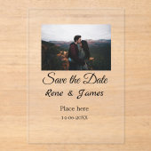 ミニマル白黒クラシックエレガント救の アクリル招待状 (正面)