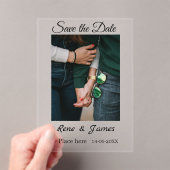 ミニマル白黒クラシックエレガント救の アクリル招待状 (インサイチュ (ポータブル))