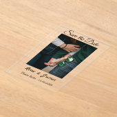 ミニマル白黒クラシックエレガント救の アクリル招待状 (レイダウン)