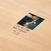 ミニマル白黒クラシックエレガント救の アクリル招待状 (レイダウン)