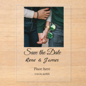 ミニマル白黒クラシックエレガント救の アクリル招待状 (正面)