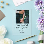 ミニマル白黒クラシックエレガント救の アクリル招待状 (インサイチュ (ウェディング))