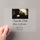 ミニマル白黒クラシックエレガント救の アクリル招待状 (インサイチュ (ポータブル))