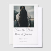 ミニマル白黒クラシックエレガント救の ベラム紙招待状 (オフセット)