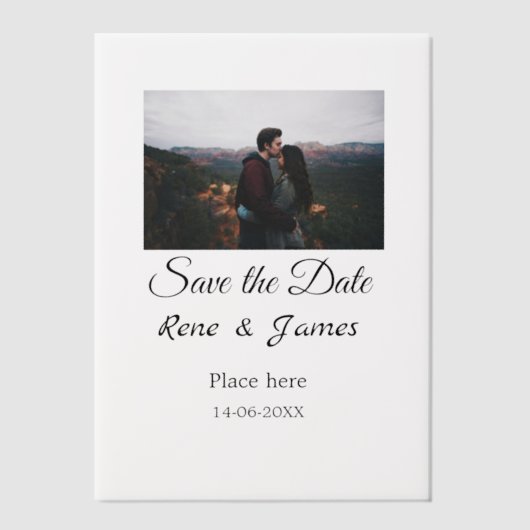 ミニマル白黒クラシックエレガント救の ベラム紙招待状 (正面)