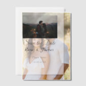 ミニマル白黒クラシックエレガント救の ベラム紙招待状 (オフセット (カップル))