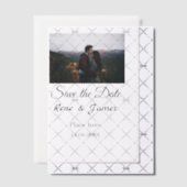 ミニマル白黒クラシックエレガント救の ベラム紙招待状 (オフセット (招待状))