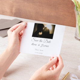 ミニマル白黒クラシックエレガント救の ベラム紙招待状