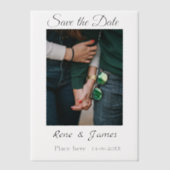 ミニマル白黒クラシックエレガント救の ベラム紙招待状 (正面)