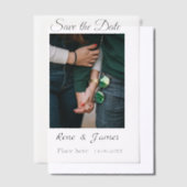 ミニマル白黒クラシックエレガント救の ベラム紙招待状 (オフセット)