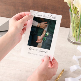 ミニマル白黒クラシックエレガント救の ベラム紙招待状