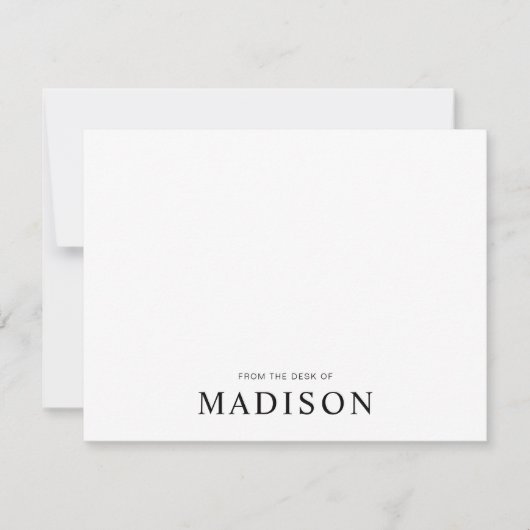 ミニマル白黒クラシックタイポグラフィ ノートカード (正面)