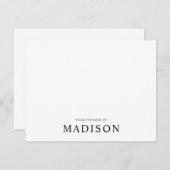 ミニマル白黒クラシックタイポグラフィ ノートカード (正面/裏面)