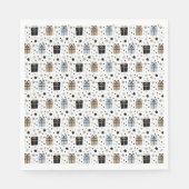 ミニマル白黒クリスマスパーティー紙 スタンダードランチョンナプキン (正面)