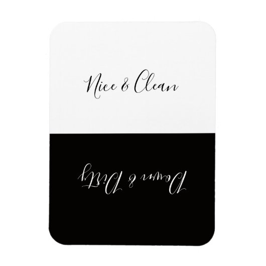 ミニマル白黒クリーン汚い食洗機マグン マグネット (縦)