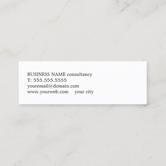 ミニマル白黒コンサルタント スキニー名刺 (裏面)
