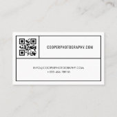 ミニマル白黒シック写真QRコード 名刺 (裏面)