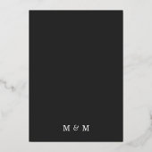 ミニマル白黒シンプルはっきりした結婚金ゴールド 箔招待状 (裏面)