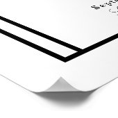 ミニマル白黒シンプルアーチ結婚ウェルカム ポスター (角)