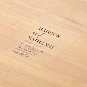 ミニマル白黒シンプルエレガントウェディング アクリル招待状 (レイダウン)