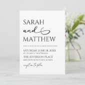 ミニマル白黒シンプルエレガントウェディング 招待状 (スタンド正面)